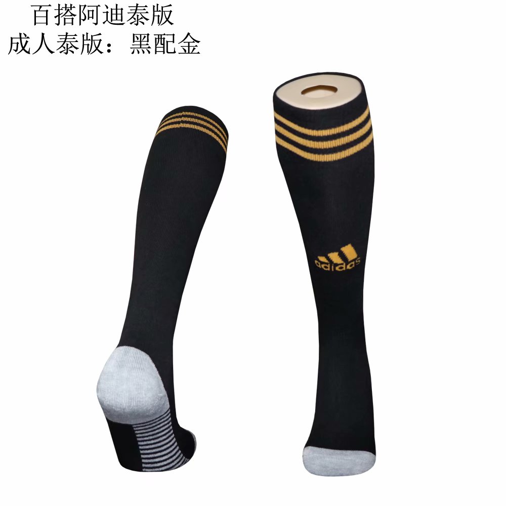 AAA Quality Adidas Black With Gold Soccer Socks